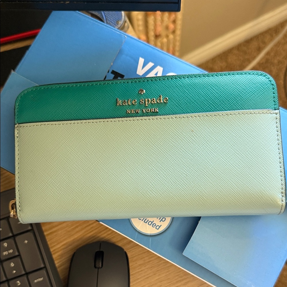 Kate Spade Aqua and Mint Wallet